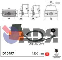 ILUMINACION VIGNAL D10497 - GALIBO LATERAL TRAILER 2 LEDS LG:1500 MM