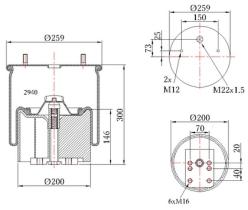 GALI 25940KPP - FUELLE DE SUSPENSION  BPW 30K