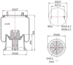 Wabco 24159KPP09 - FUELLE DE SUSPENSION FRUEHAUF / SMB