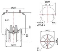 GALI 24157KPP09 - FUELLE DE SUSPENSION ROR / WEWELER USO7074F