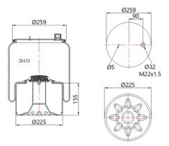 GALI 26131K - FUELLE DE SUSPENSION AXEL MERCEDES/JOST