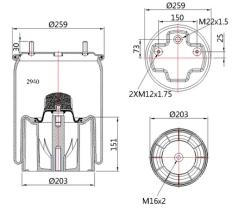 GALI 2940KPP01 - FUELLE DE SUSPSNSION BPW 30K - 20 - G135