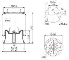 Wabco 20881KPP - FUELLE DE SUSPENSION COMPLETO BPW36